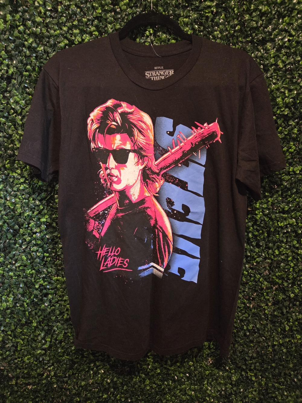 Stranger Things Black Graphic Tee - "Hello Ladies"